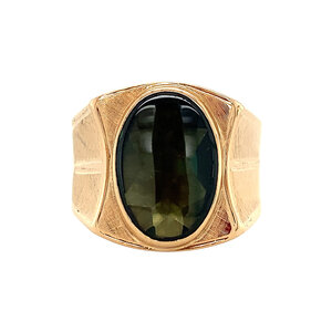 Golden ring with green spinel 14 kt