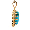 vintage Gold pendant with turquoise 14 kt