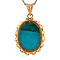 vintage Gold pendant with turquoise 14 kt