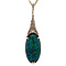 vintage Gold pendant with black opal and rose diamond 14 kt