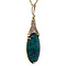 vintage Gold pendant with black opal and rose diamond 14 kt