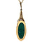vintage Gold pendant with black opal and rose diamond 14 kt