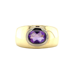 Gold ring with amethyst 14 krt