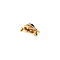 vintage Golden brooch with garnet 14 kt