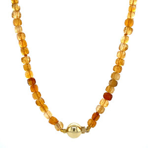 Citrine necklace with gold clasp 14 kt