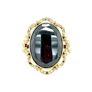 Gold ring with hematite 14 kt