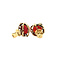 vintage Gouden oorstekers met bloedkoraal 14 krt