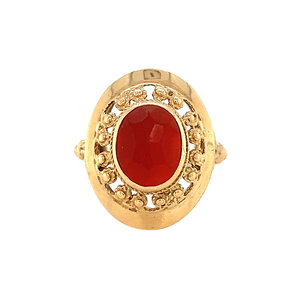 Gold ring with carnelian 14 krt