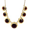 vintage Gold pendant with garnet 46 cm 14 krt