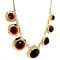 vintage Gold pendant with garnet 46 cm 14 krt