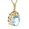 vintage Gouden hanger met blauwe spinel 14 krt