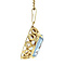 vintage Gouden hanger met blauwe spinel 14 krt