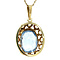 vintage Gouden hanger met blauwe spinel 14 krt