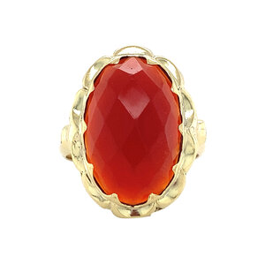 Gold ring with carnelian 14 krt