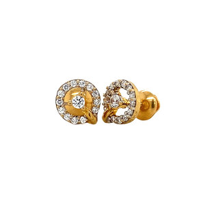 Gold ear studs with zirconia 22 krt