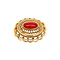 vintage Gold brooch with blood coral 14 kt