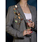 vintage Gold brooch with blood coral 14 kt