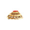 vintage Gold brooch with blood coral 14 kt