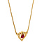 vintage Gouden collier met robijn en diamant hanger 18krt