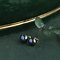 vintage Gold ear studs with black pearl 14 kt