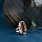 vintage Gouden ring met oranje saffier 14 krt