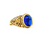 vintage Gold ring with blue glass 18 kt
