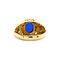vintage Gold ring with blue glass 18 kt