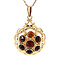vintage Gold entourage pendant with garnet 14 kt