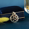 vintage Gouden entourage hanger met granaat 14 krt