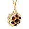 vintage Gold entourage pendant with garnet 14 kt