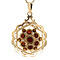 vintage Gouden entourage hanger met granaat 14 krt