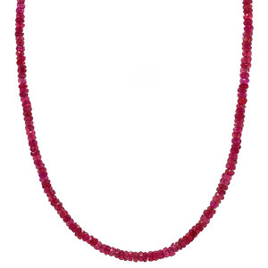 Ruby necklace with gold clasp 42 cm 14 krt