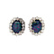 vintage Witgouden entourage oorclips met diamant en opaal 14 krt