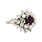 vintage Witgouden ring met natuurlijke robijn en diamant 14 krt