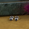 vintage White gold ear studs with sapphire 14 krt