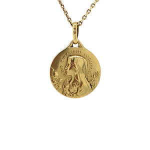 Gold pendant saint Mary 14 krt