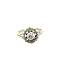 vintage Gold ring bicolour with rose diamond 14 crt