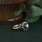 vintage Gold ring bicolour with rose diamond 14 crt