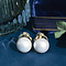 vintage Gold ear clips with pearl and zirconia 14 krt