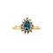 vintage Ring met topaas en diamant 9 krt