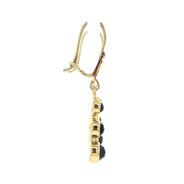 vintage Gouden oorhangers met granaat 14 krt