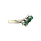 vintage White gold strike ring with emerald 14 krt
