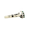 vintage White gold strike ring with emerald 14 krt