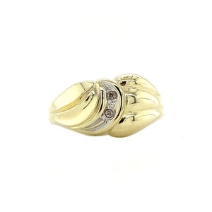 Gold ring with diamonds 14 krt