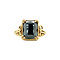 vintage Gouden ring met hematiet 14 krt