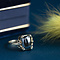 vintage Gouden ring met hematiet 14 krt