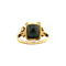 vintage Gouden ring met hematiet 14 krt
