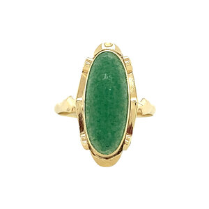 Gold ring with aventurine 14 krt