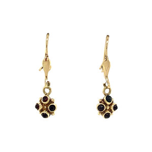 Gold earrings with garnet 14 krt