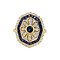 vintage Gold ring with sapphire and diamond 18 krt